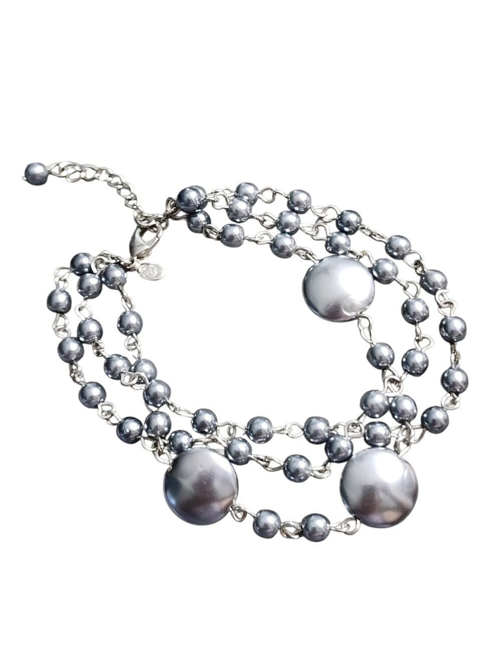 Premier Designs Marina Silvertone Faux Pearl Bracelet